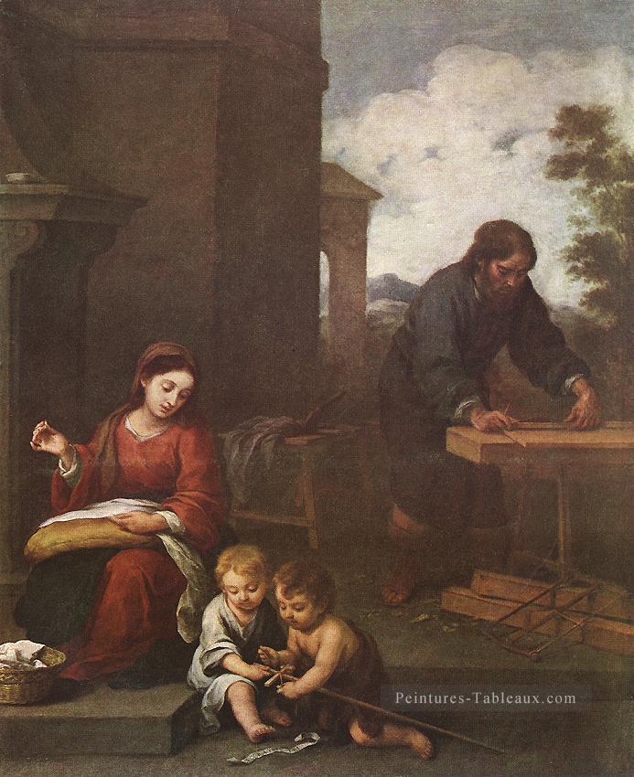 Sainte Famille avec l’Enfant St John espagnol Baroque Bartolome Esteban Murillo Peintures à l'huile